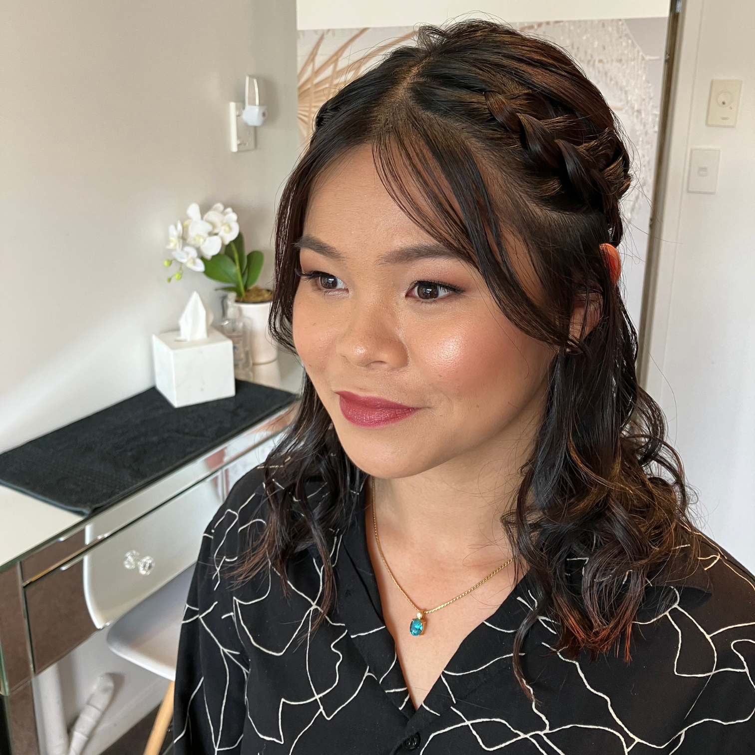 Asian Soft Glam Makeup & Half Up Half Down Hair Auckland